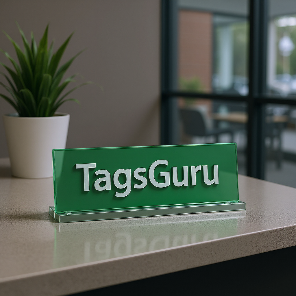 Evergreen Plastic Plate with White Text - Effect Image