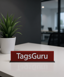 Red Glass Chroma Desk Name Plate - Effect Image 1