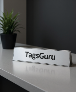 Silver Desk Name Plate Holder - Effect Image 1