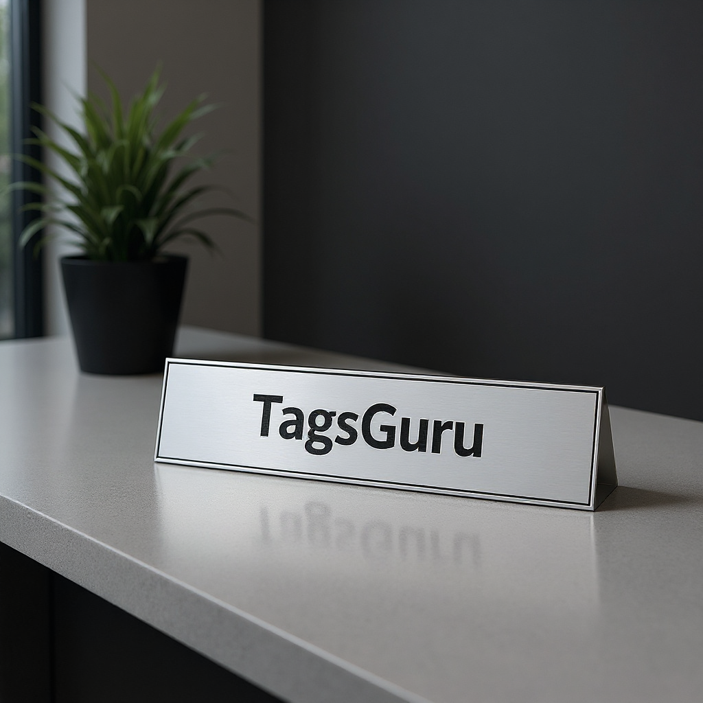 Silver Desk Name Plate Holder - Effect Image 1