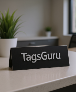 Black Desk Name Plate Holder - Effect Image 1