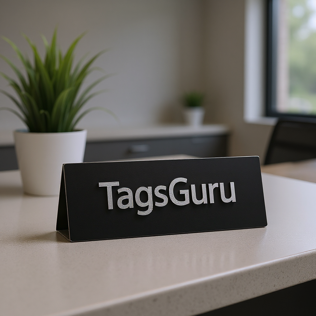 Black Desk Name Plate Holder - Effect Image 1
