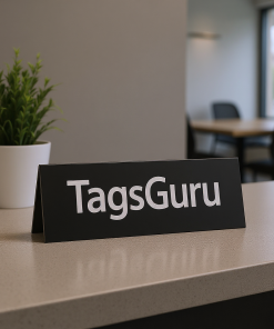 Black Plastic Plate with White on Rose Gold Deskplate - Effect Image 1
