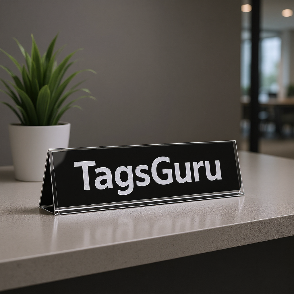 Crimson Plastic Plate with White Text - Effect Image