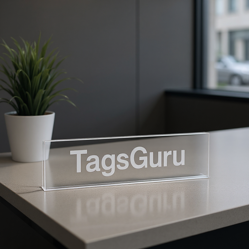 Custom Printed & Laser Engraved Acrylic Desk Plate - Effect Image