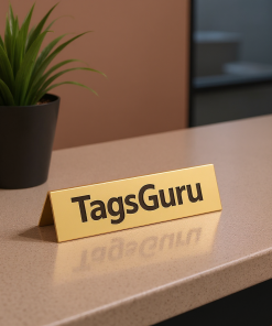 Euro Gold Plastic Plate on Rose Gold Deskplate - Effect Image 1