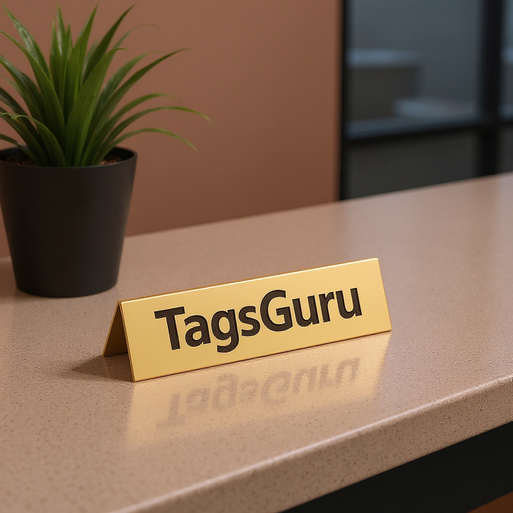 Euro Gold Plastic Plate on Rose Gold Deskplate - Effect Image 1