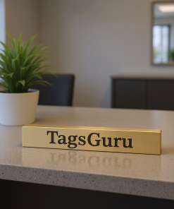 Euro Gold Plastic Plate on Silver Deskplate - Effect Image 1