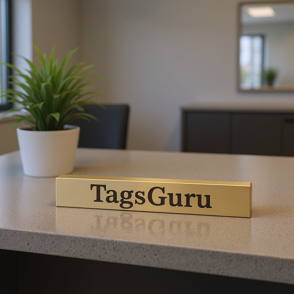 Euro Gold Plastic Plate on Silver Deskplate - Effect Image 1