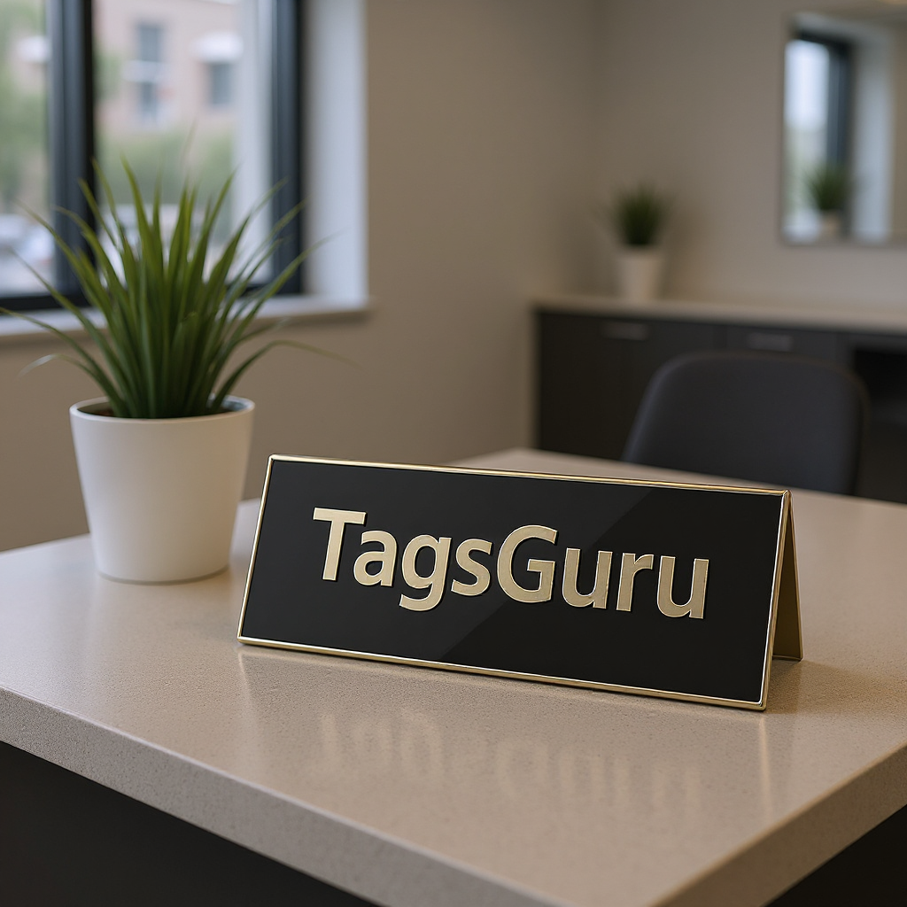 Euro Gold Plastic Plate with Black Text - Effect Image