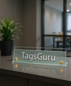 Jade Glass Deskplate with Brass Star - Effect Image 1