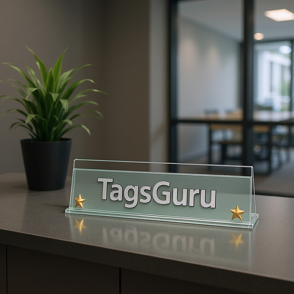 Jade Glass Deskplate with Brass Star - Effect Image 1