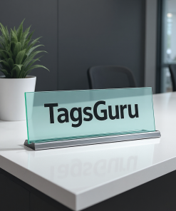Jade Glass Deskplate with Chrome Stand - Effect Image 1