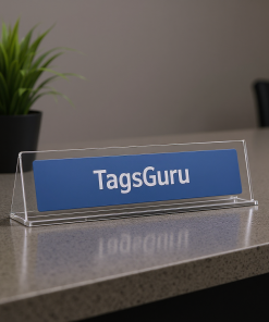 Patriot Blue Plastic Plate with White Text - Effect Image