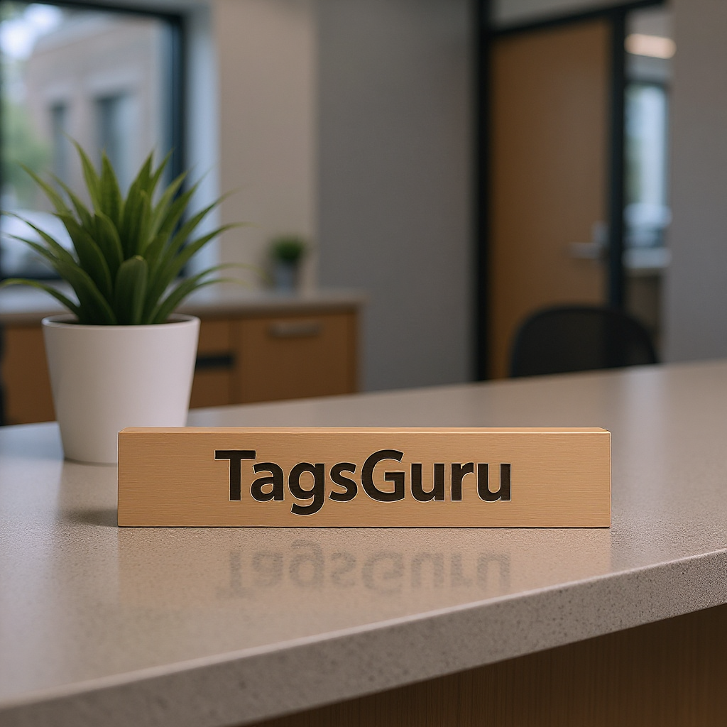 Rose Gold Desk Name Plate Holder - Effect Image 1