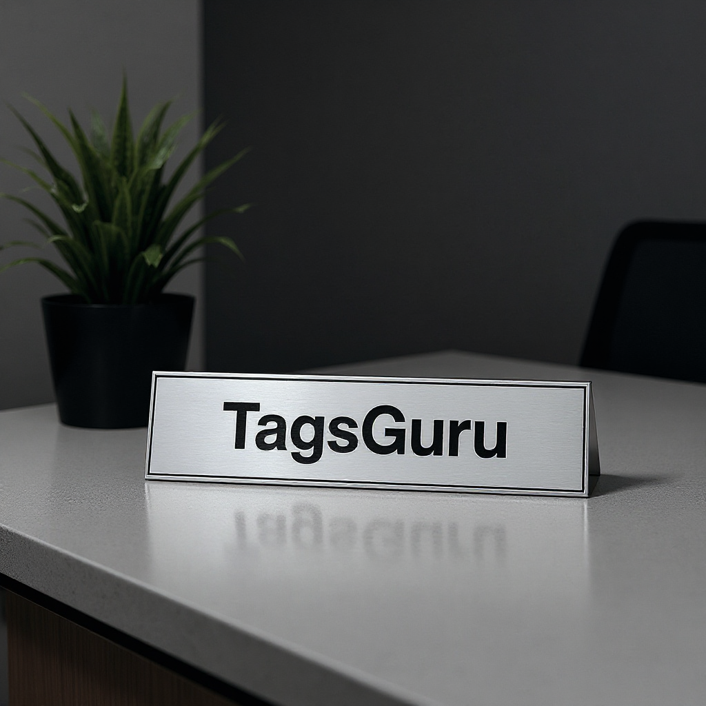 Silver Desk Name Plate Holder - Effect Image 2