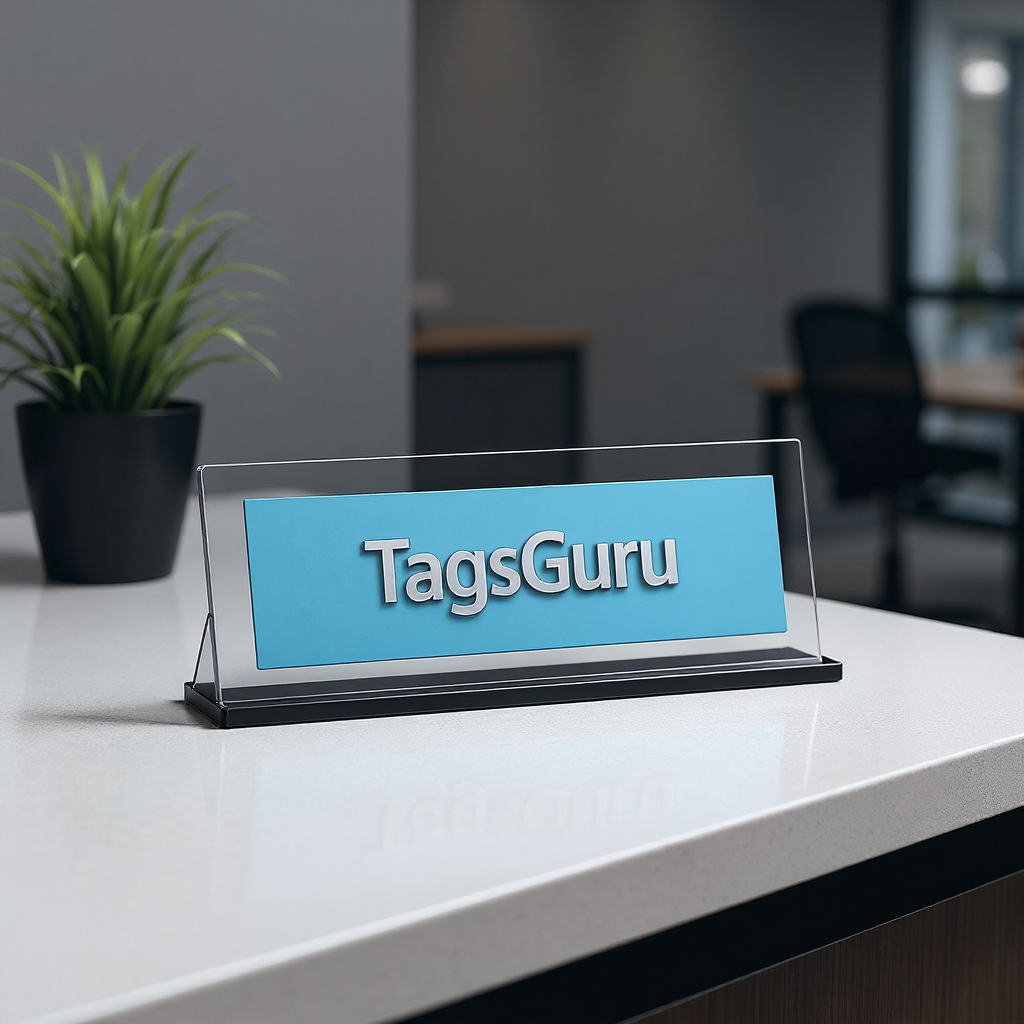 Sky Blue Plastic Plate with White Text - Effect Image