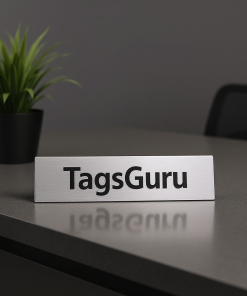 Smoke Grey Plastic Plate on Silver Deskplate - Effect Image 1