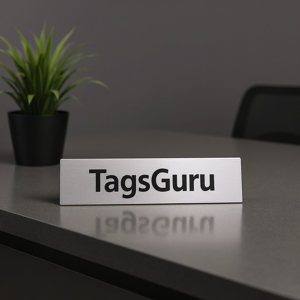Smoke Grey Plastic Plate on Silver Deskplate - Effect Image 1