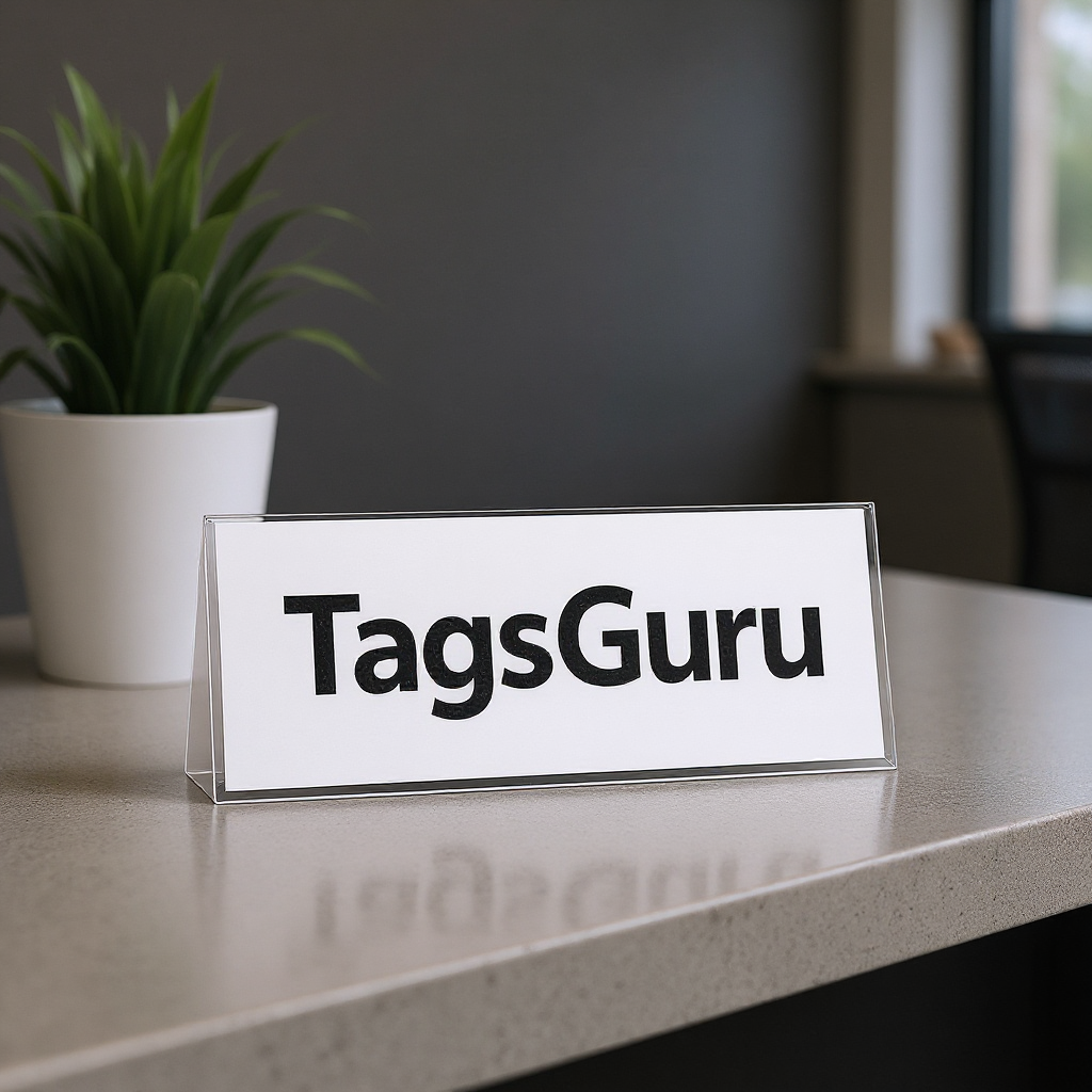 Smoke Grey Plastic Plate with White Text - Effect Image
