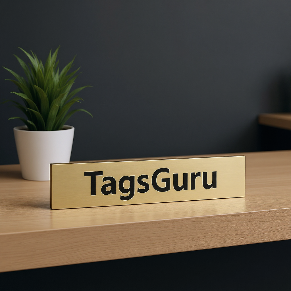 Solid Ash (wooden) Desk Plate - Brushed Gold Metal Plate - Effect Image 3