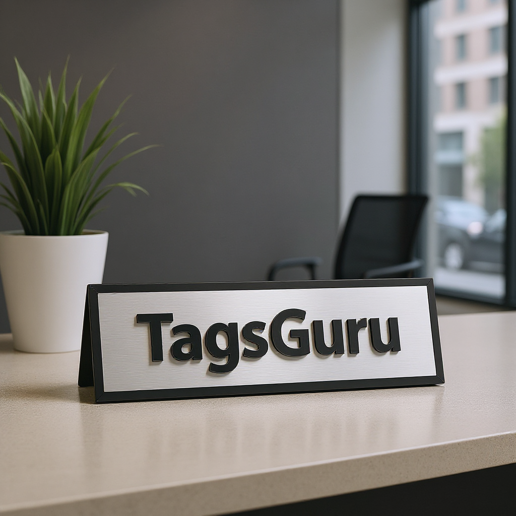 Solid Ash (wooden) Desk Plate - Brushed Silver Metal Plate with Black Border - Effect Image 1
