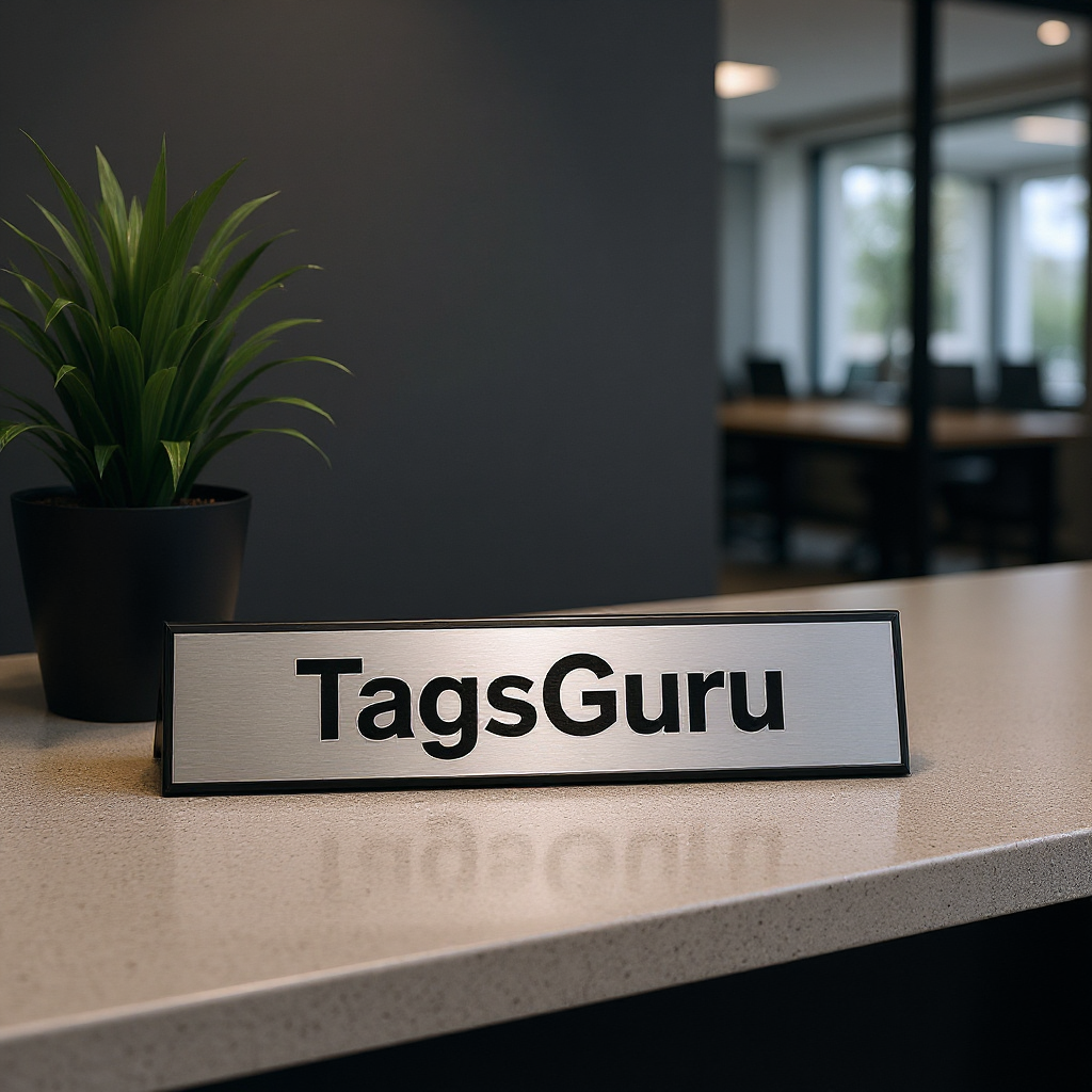 Solid Walnut Desk Plate - Brushed Silver Metal Plate with Black Border - Effect Image 1