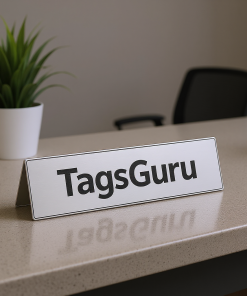 Tangerine Plastic Plate on Silver Deskplate - Effect Image 1