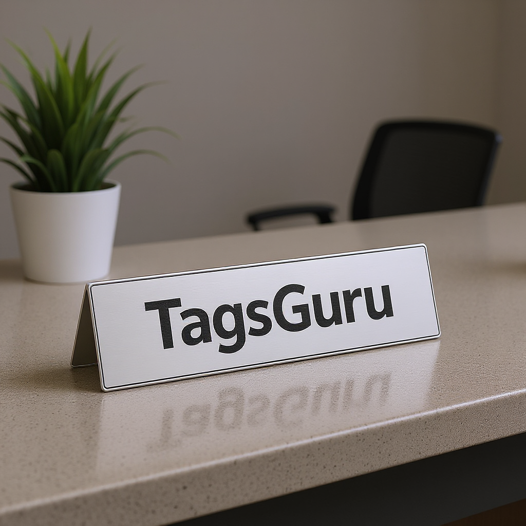 Tangerine Plastic Plate on Silver Deskplate - Effect Image 1