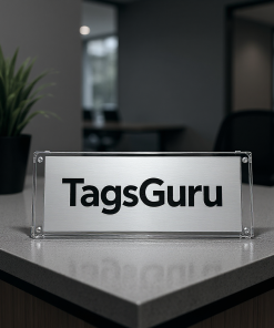 White Plastic Plate with Black Text - Effect Image