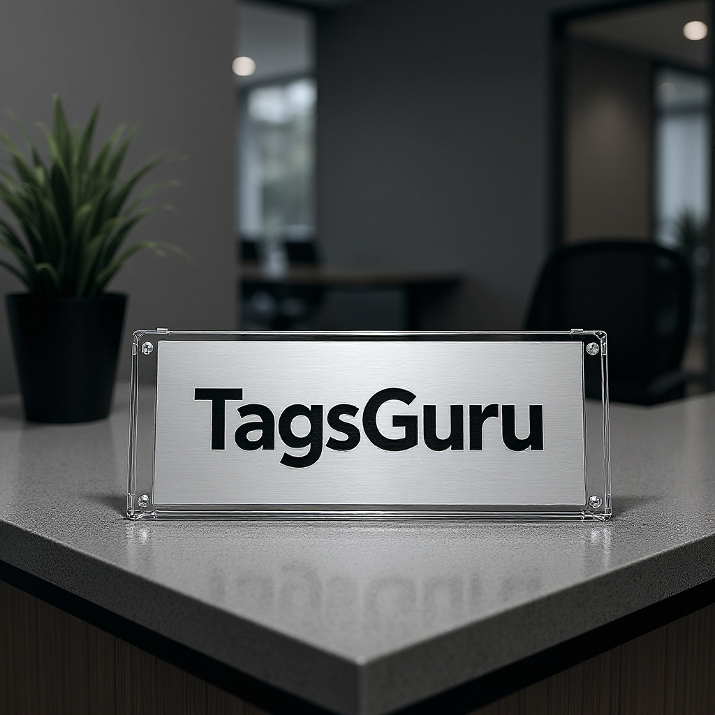 White Plastic Plate with Black Text - Effect Image