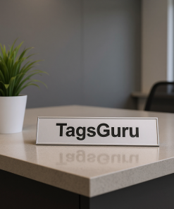 White Plastic Plate with Black on Silver Deskplate - Effect Image 1