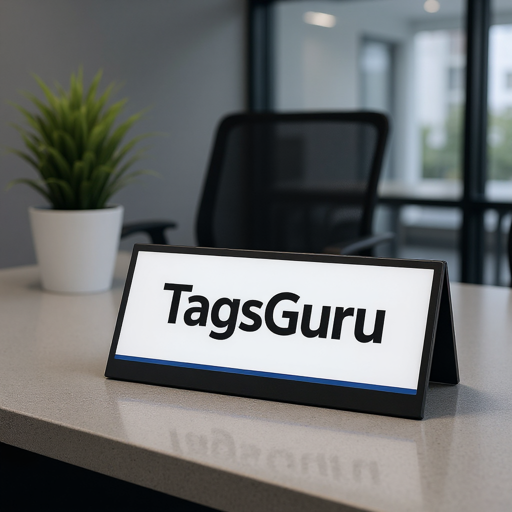 White Plastic Plate with Blue Text - Effect Image
