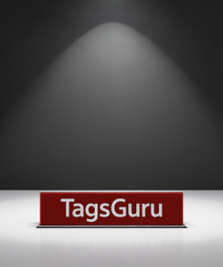 Red Glass Chroma Desk Name Plate - Product Image