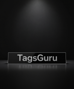Acrylic Desk Plate with Black Background - Product Image