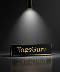 Black Plastic Plastic Plate with Gold Text main image