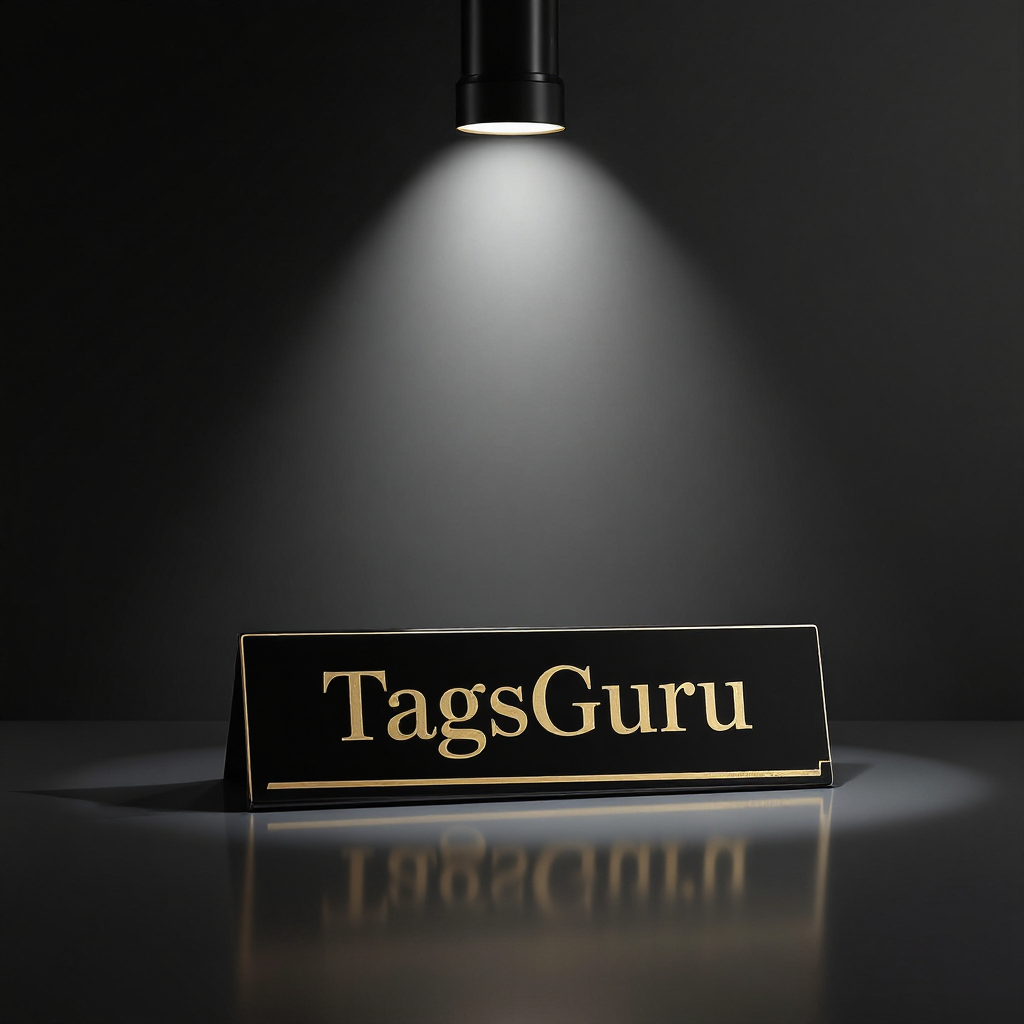 Black Plastic Plastic Plate with Gold Text main image