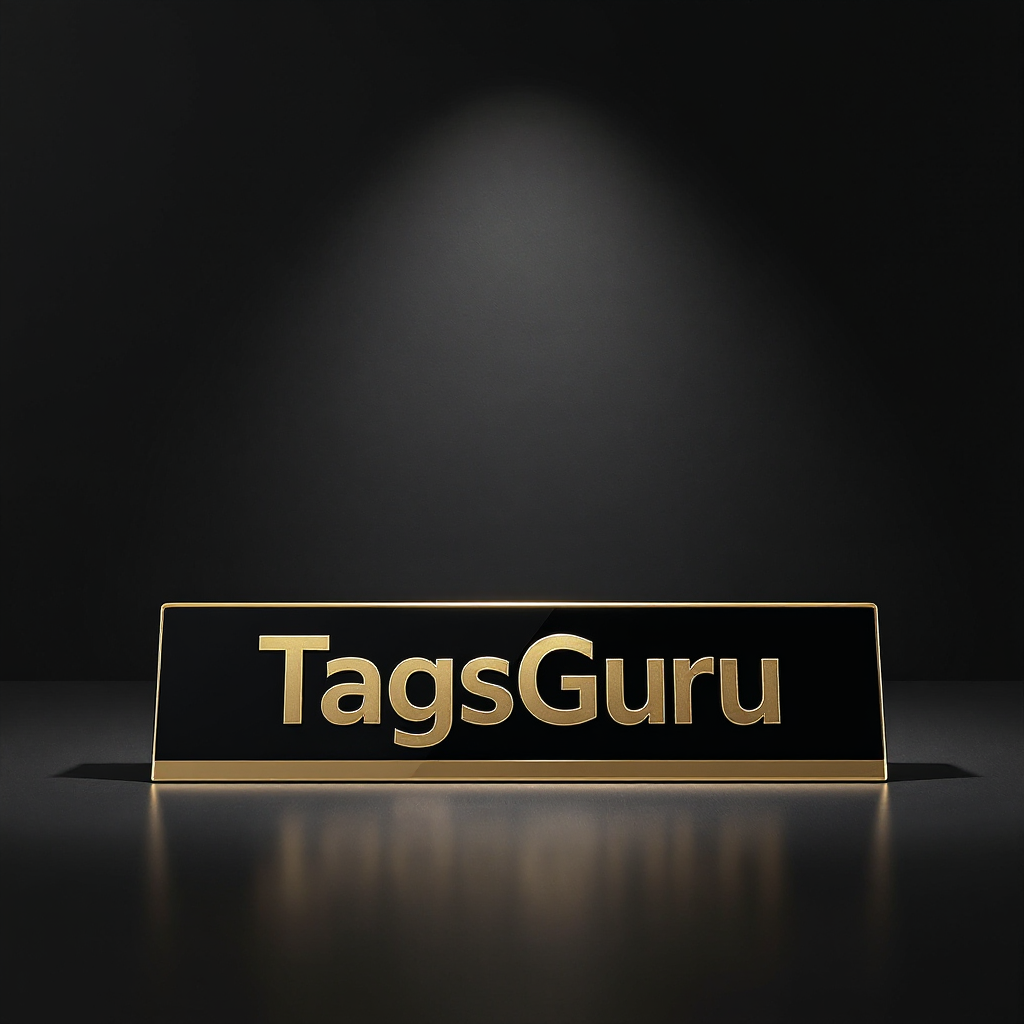 Black Plastic Plate with Gold Text main image