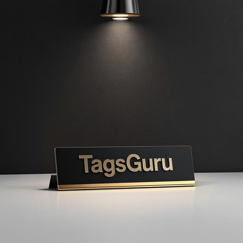 Black Plastic Plate with Gold on Silver Deskplate - Product Image