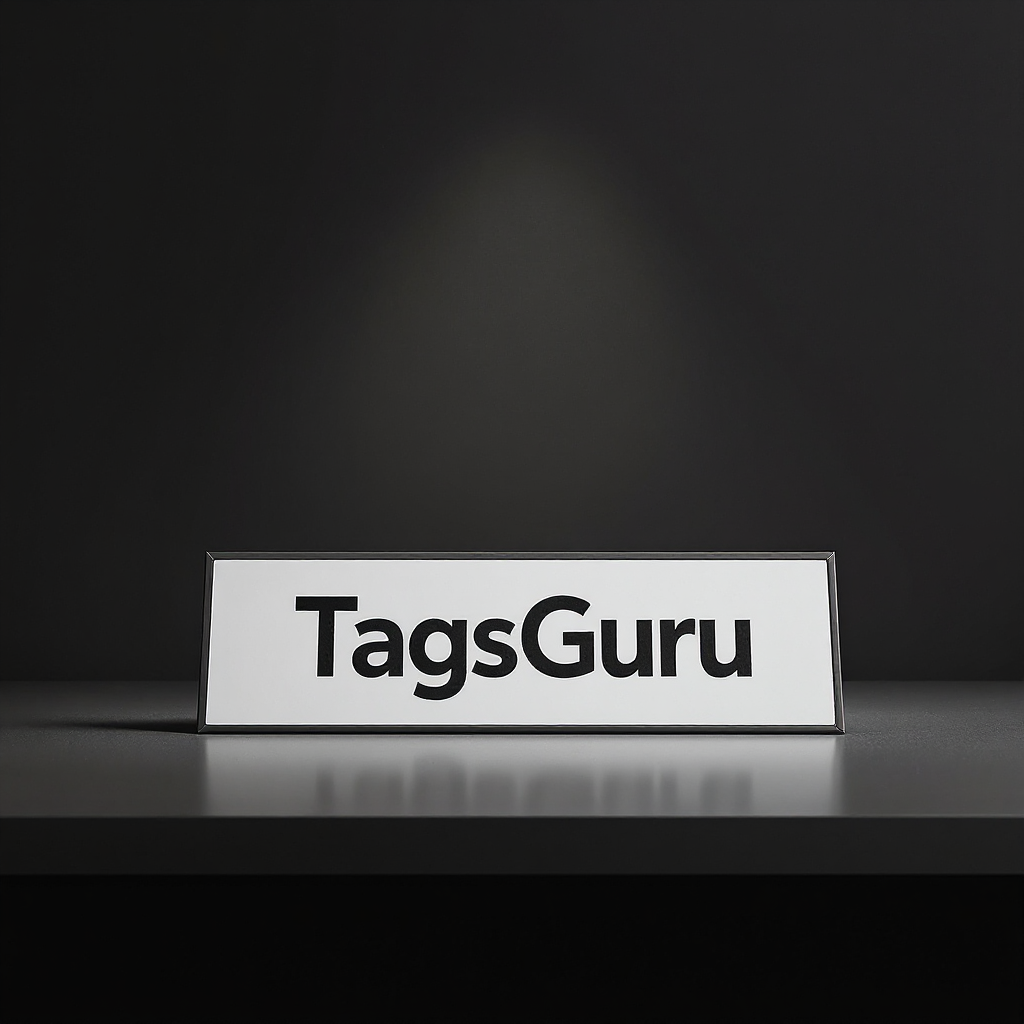 Black Plastic Plate with White Text main image