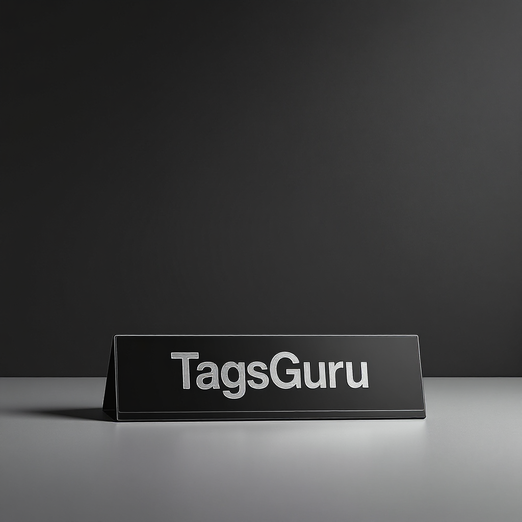 Black Plastic Plate with White on Silver Deskplate - Product Image