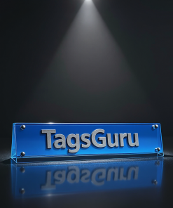 Blue Glass Chroma Desk Name Plate - Product Image