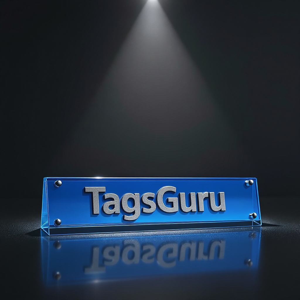 Blue Glass Chroma Desk Name Plate - Product Image