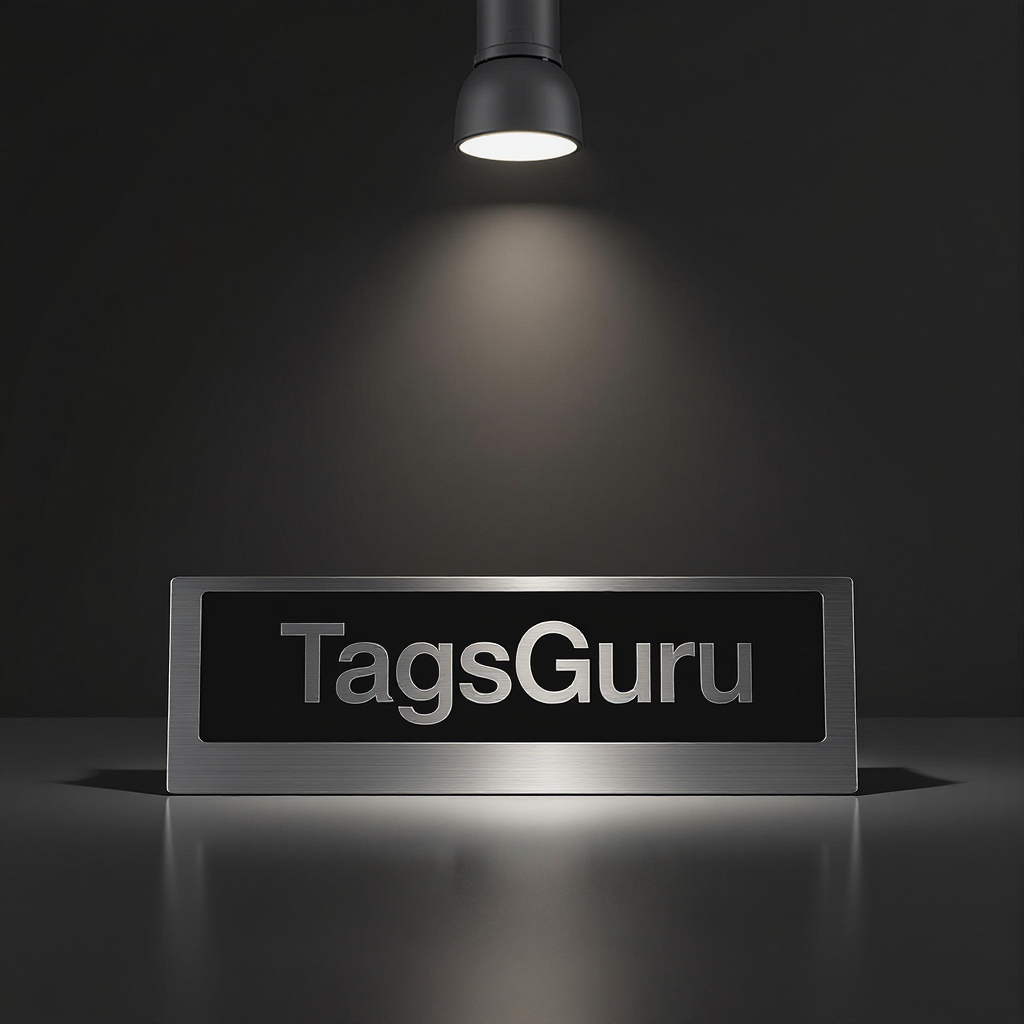 Brushed Aluminum Plastic Plate with Black Text main image