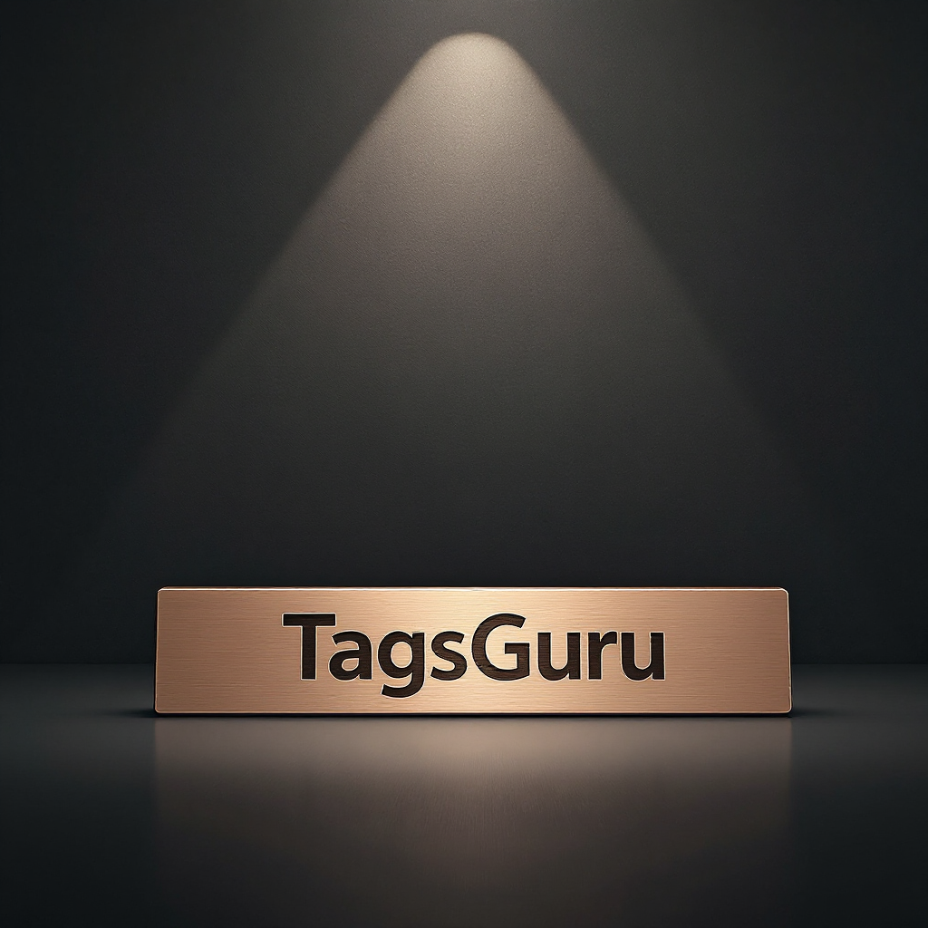 Brushed Aluminum and Black Name Plastic Plate with Rose Gold Metal Deskplate - Product Image