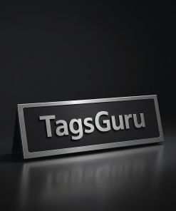 Brushed Aluminum and Black Plastic Plate on Silver Deskplate - Product Image