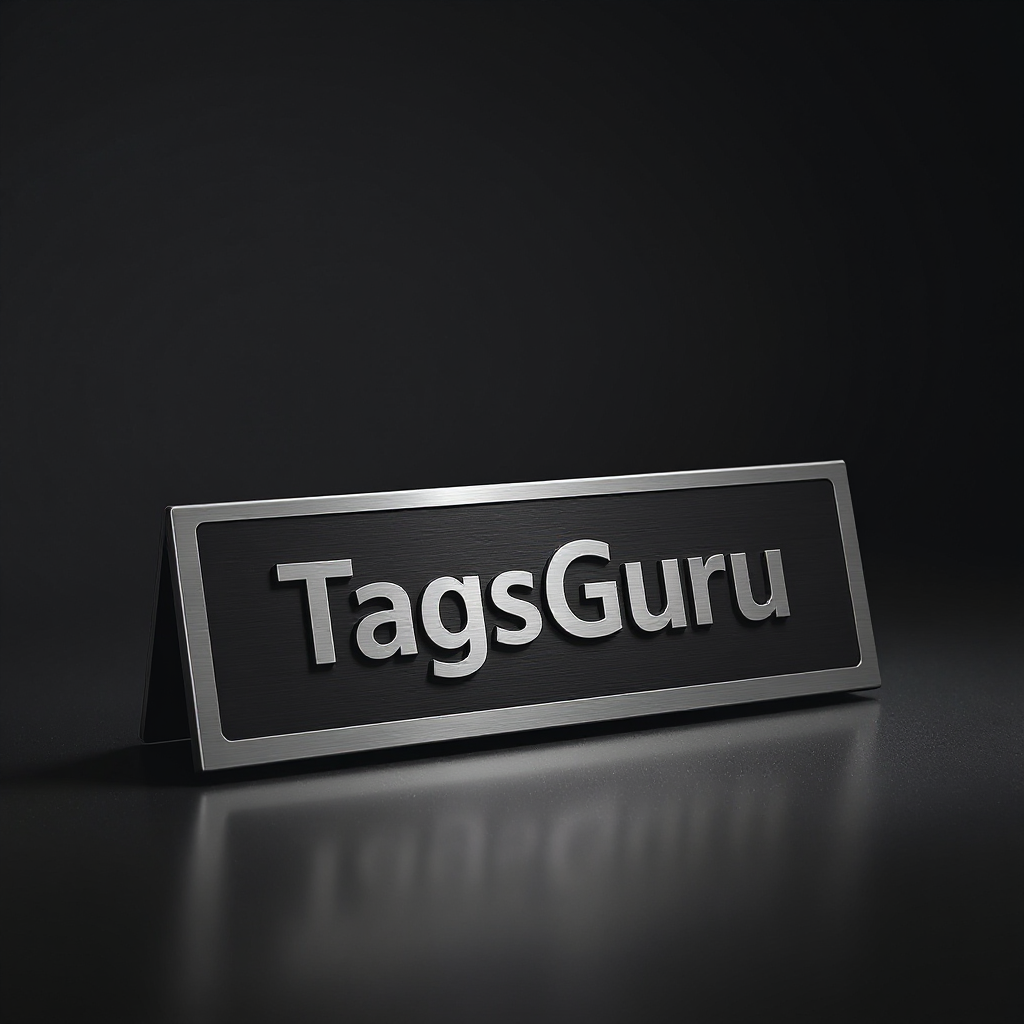 Brushed Aluminum and Black Plastic Plate on Silver Deskplate - Product Image