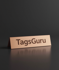 Claret Plastic Plate on Rose Gold Deskplate - Product Image