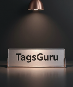 Crimson Plastic Plate on Rose Gold Deskplate - Product Image