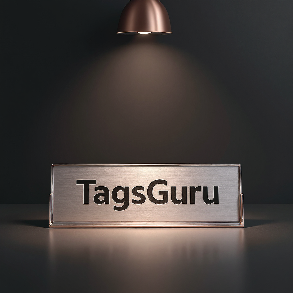 Crimson Plastic Plate on Rose Gold Deskplate - Product Image